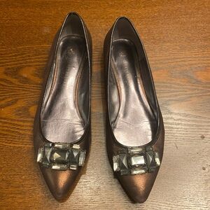 Audrey Brooke Copper Metallic Pointed Toe Flats Size 8.5M